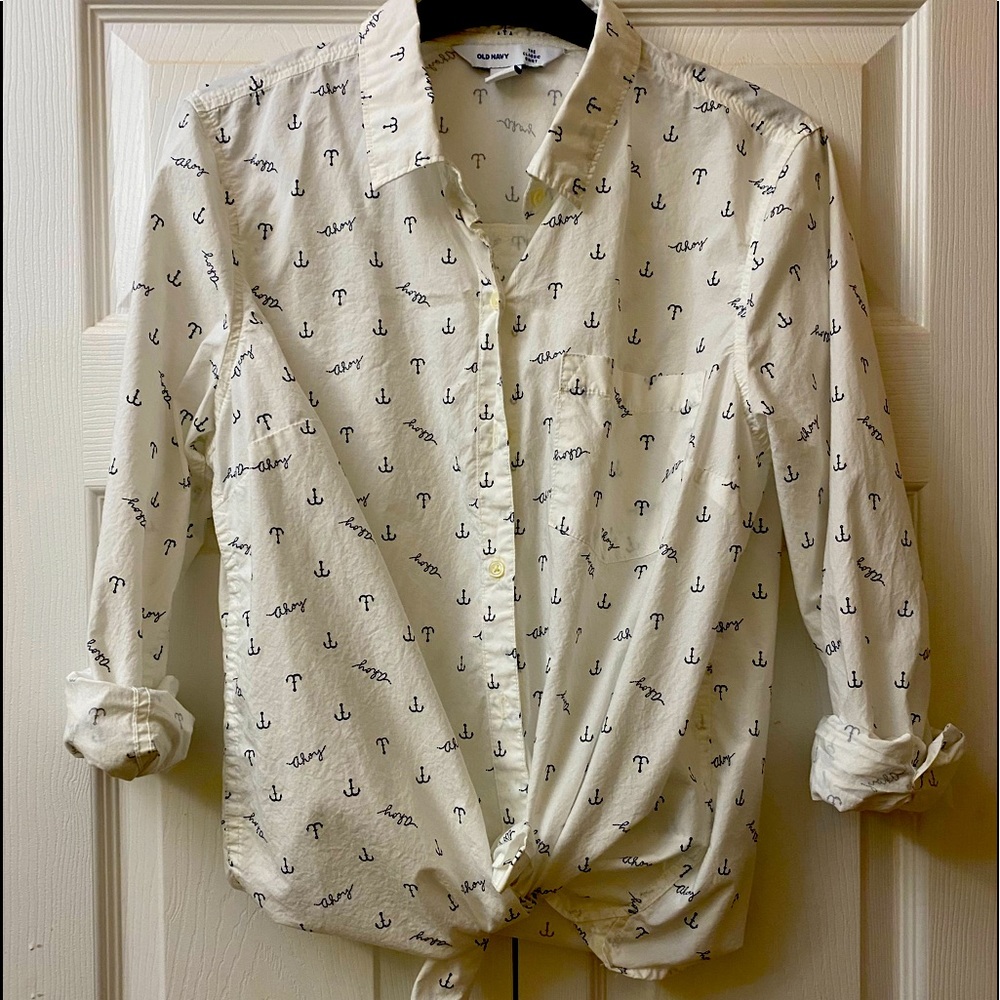 Old Navy classic fit nautical shirt